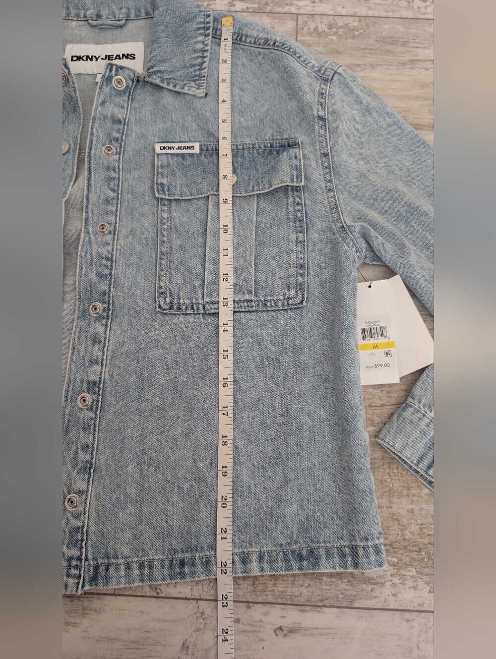DKNY Light Blue Washed Denim Jacket - Picture 5 of 5